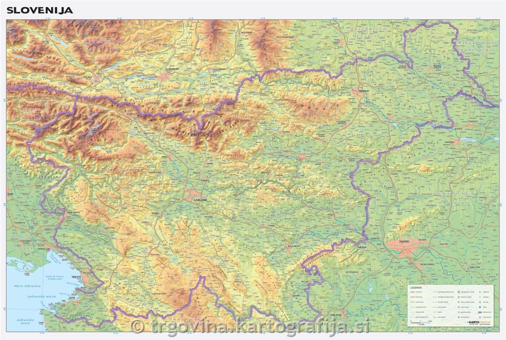 Slovenija - 100×70 cm