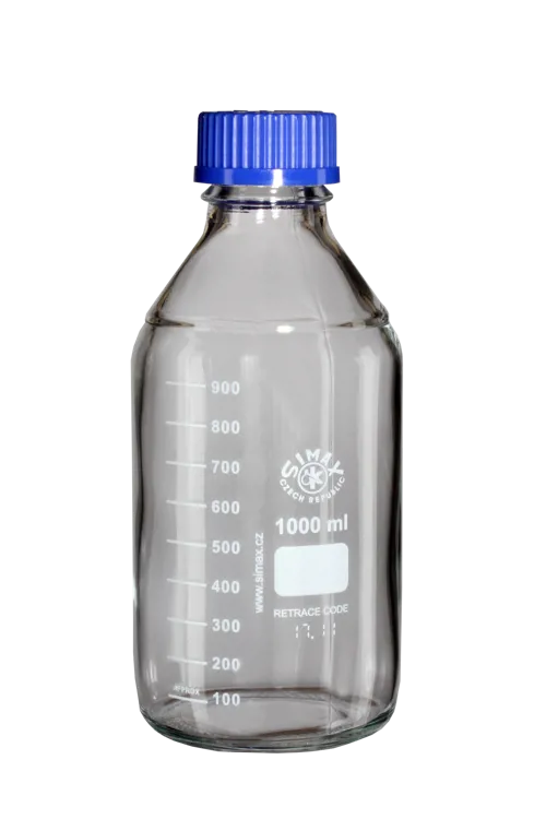 Laboratorijska steklenica, 1000 mL, GL45 pokrov, ekonomična (054740)